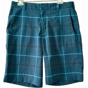 Nike Shorts Men Size‎ 32 Golf Tour Performance Dri-Fit Green Plaid Chino